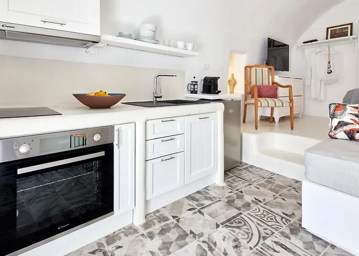 Two Authentic Cave With Private Courtyard Garden Villa Megalochori (Santorini)