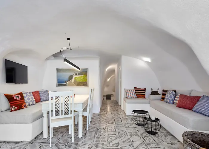 Two Authentic Cave With Private Courtyard Garden Megalochori (Santorini)
